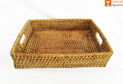 Rattan Rectangular Serving Kitchen Tray(#1043)-gallery-1