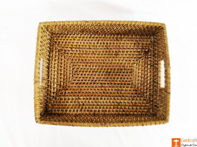 Rattan Rectangular Serving Kitchen Tray(#1043)-gallery-2