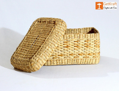 Natural Straw Tissue Box(#1104)-gallery-1