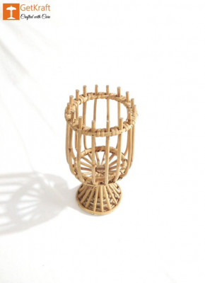 Cane Rattan Lantern Candle Holder (Small)(#1126)-gallery-1