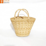 Natural Straw Kauna V Shaped Bag(#1127) - Getkraft.com