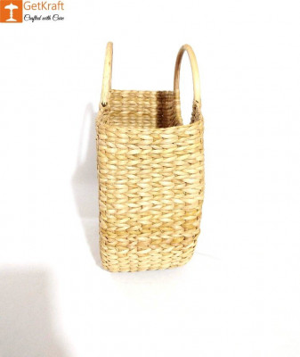 Natural Straw Kauna (U) Hand Bag(#1128)-gallery-2