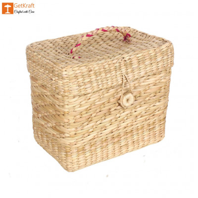 Natural Straw Jewellery Box(#1145)-gallery-0