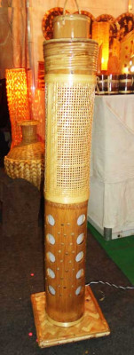 Corner Stand Bamboo Net Lamp(#126)-gallery-1