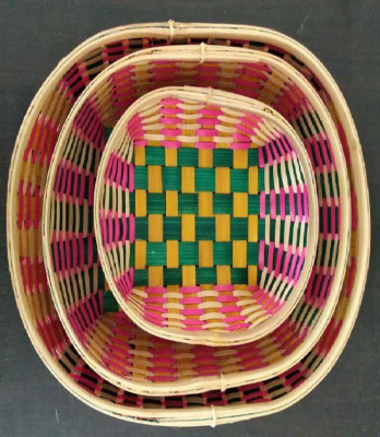 Color Bamboo Oval Tray(#1271)-gallery-0