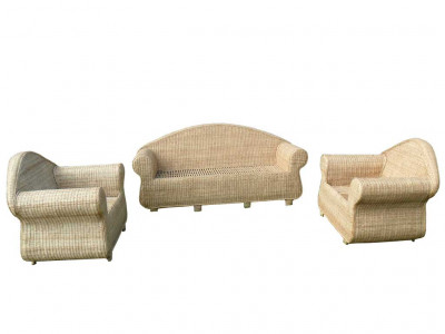 3-Seater Cane Sofa Set with Table(#141)-gallery-3