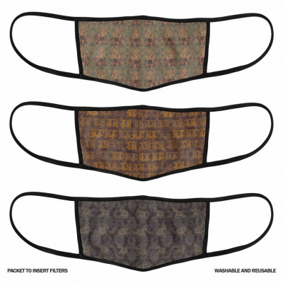 3 Layer Printed Protective Face Mask - Pack of 3 (Brown Combo)(#1611)-gallery-1