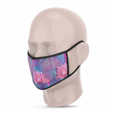 3 Layer Printed Protective Face Mask - Pack of 3 (Green-Grey Brown-Lotus)(#1612)-gallery-3