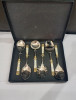 Unique Handicrafts Designer Stainless Steel Brass MOP (Mother of Pearl) 6 Piece Stainless Steel and Brass Serving Spoon Set (Silver and Ivory) S6 ((Silver and Ivory))(#1632)-thumb-4