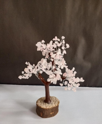 Unique Handicrafts Exclusive Blessing Natural Agate Gem Stone Bonsai Fortune Vastu Plant Sculpture Tree Good Luck Wealth Success Prosperity Home Office Table Decor Gift Item (White Quartz)(#1633)-gallery-3