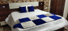 Unique Handicraft Fine Velvet (Suede) Bed Runner 92x30 inch for Bedroom with 2 pcs Cushion Cover (16x16 Inches) (White Red Combination)(#1640)-thumb-1