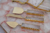Unique Handicrafts Brass and Semi Precious Stone Agate Cheese Cutlery Length 23 cm (Pack-9)(#1643)-thumb-2