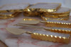 Unique Handicrafts Brass and Semi Precious Stone Agate Cheese Cutlery Length 23 cm (Pack-9)(#1643)-thumb-4