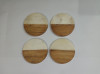 Unique Handicrafts Half Marble Wooden Mix Coasters for Home Kitchen Office Desk Table Decor Set of 4 pcs (WhiteWood Round Shape) Brand Generic(#1647)-thumb-3