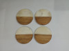 Unique Handicrafts Half Marble Wooden Mix Coasters for Home Kitchen Office Desk Table Decor Set of 4 pcs (WhiteWood Round Shape) Brand Generic(#1647) - Getkraft.com