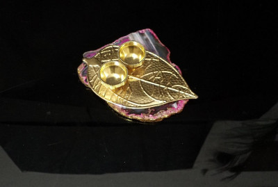 Unique Handicrafts Designer Agate Stone roli and chawal Platter Pooja Thali Kumkum Chawal Best Gifting Option Unique Look This Haldikumkumchawal Rakhi(#1666)-gallery-2