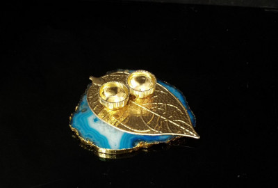 Unique Handicrafts Designer Agate Stone roli and chawal Platter Pooja Thali Kumkum Chawal Best Gifting Option Unique Look This Haldikumkumchawal Rakhi(#1667)-gallery-1