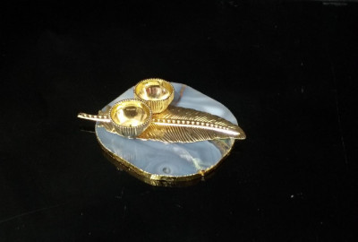 Unique Handicrafts Designer Agate Stone roli and chawal Platter Pooja Thali Kumkum Chawal Best Gifting Option Unique Look This Haldikumkumchawal Rakhi(#1668)-gallery-1