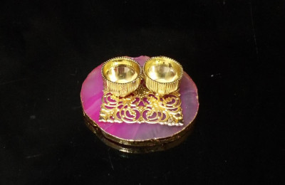 Unique Handicrafts Designer Agate Stone roli and chawal Platter Pooja Thali Kumkum Chawal Best Gifting Option Unique Look This Haldikumkumchawal Rakhi(#1669)-gallery-0
