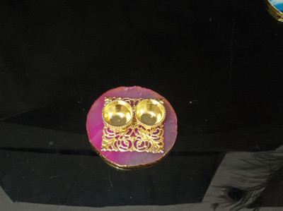 Unique Handicrafts Designer Agate Stone roli and chawal Platter Pooja Thali Kumkum Chawal Best Gifting Option Unique Look This Haldikumkumchawal Rakhi(#1669)-gallery-2