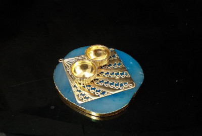 Unique Handicrafts Designer Agate Stone roli and chawal Platter Pooja Thali Kumkum Chawal Best Gifting Option Unique Look This Haldikumkumchawal Rakhi(#1670)-gallery-0