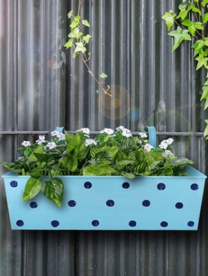 Polka Dot Rectangular Railing Planter(#1674)-gallery-1