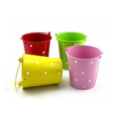 Polka Dot Hanging Small Bucket Planters(#1678)-gallery-0