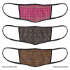 3 Layer Printed Protective Face Mask - Pack of 3 (Pink-Dark Brown-Brown)(#1697)-thumb-1
