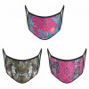 3 Layer Printed Protective Face Mask - Pack of 3 (Pink-Grey Brown-Purple)(#1700)-thumb-0