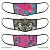 3 Layer Printed Protective Face Mask - Pack of 3 (Pink-Grey Brown-Purple)(#1700)-thumb-1