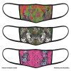 3 Layer Printed Protective Face Mask - Pack of 3 (Peacock-Greay Brown-Purple)(#1703)-thumb-1