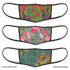 3 Layer Printed Protective Face Mask - Pack of 3 (Peacock-Sea Green-Pink)(#1706)-thumb-1