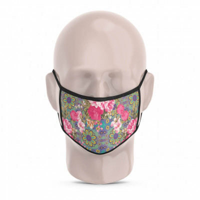 3 Layer Printed Protective Face Mask - Pack of 3 (Pink-Sea Green-Yellow Pink)(#1707)-gallery-2