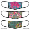 3 Layer Printed Protective Face Mask - Pack of 3 (Pink-Sea Green-Yellow Pink)(#1707)-thumb-1