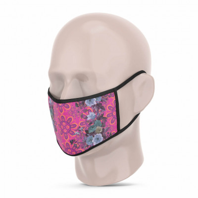 3 Layer Printed Protective Face Mask - Pack of 3 (Green-Grey Brown-Lotus)(#1708)-gallery-3