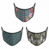 3 Layer Printed Protective Face Mask - Pack of 3 (Green-Vintage Car-Grey Brown)(#1709)-thumb-0