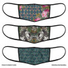 3 Layer Printed Protective Face Mask - Pack of 3 (Green-Vintage Car-Grey Brown)(#1709)-thumb-1