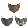 3 Layer Printed Protective Face Mask - Pack of 3 (Auto-Elephant-Grey Brown)(#1713)-thumb-0