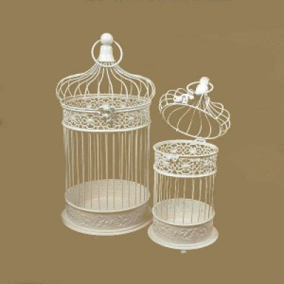 Dome shaped Hanging White Bird cage(#1728)-gallery-0