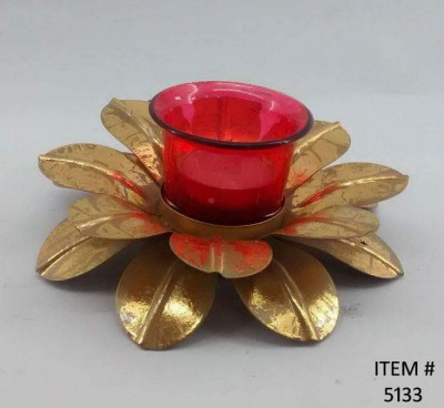 Lotus shaped Tealight Candle Holder Diwali Decor(#1757)-gallery-0