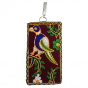 Avnii Organics Multi color Mobile Pouch (Mobile Cover) Rajasthani Style beautiful hand crafted Velvet cover for Women(#1922) - Getkraft.com