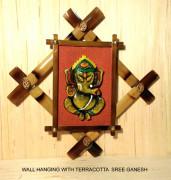 Wall Hanging with Terracotta Shree Ganesh(#1964) - Getkraft.com