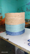 Natural jute blue cotton dori basket(#1977) - Getkraft.com