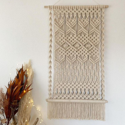 Christmas Special 2020 Macrame Wall Hanging-Macrame Headboard-Handmade Art-Woven Wall Hanging-Large Macrame Wall Hanging-Macrame curtain(#1991)-gallery-0
