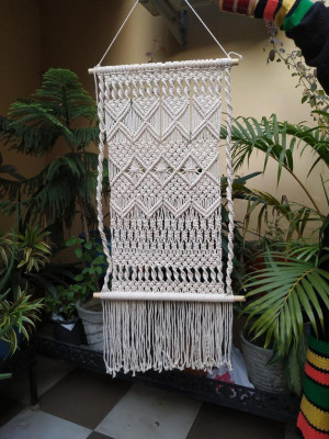 Christmas Special 2020 Macrame Wall Hanging-Macrame Headboard-Handmade Art-Woven Wall Hanging-Large Macrame Wall Hanging-Macrame curtain(#1991)-gallery-1