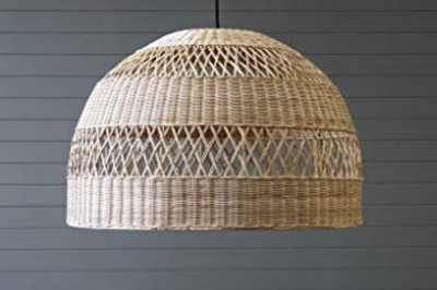 Rattan Bell Pendant Light (Lamp)(#2015)-gallery-0
