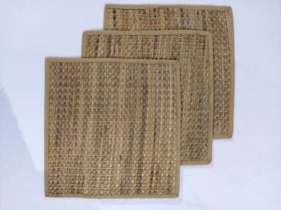 Natural Straw Dinning Mat Square ( Set of 6)(#2412)-gallery-0