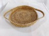 Elegant Handmade Cane round Serving tray with long Handle(#2564)-thumb-0