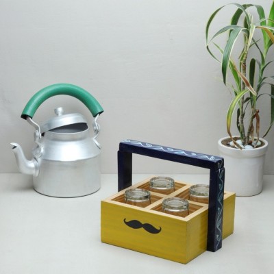 RAJASTHANI MUSTACHE Hand Painted Wooden Kulhad Stand(#2643)-gallery-1