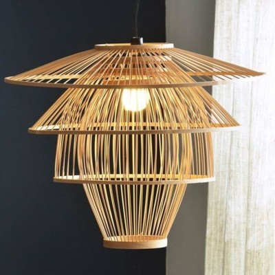 Four tier hanging bamboo lamp(#2870)-gallery-1